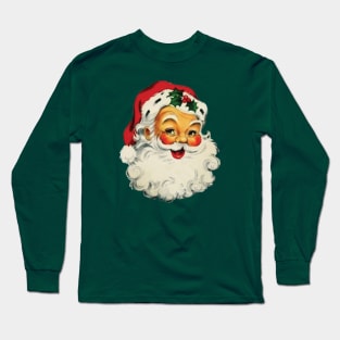 Santa with some Holly on his hat Long Sleeve T-Shirt